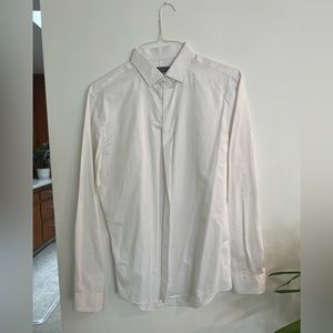 Zara Man Slim Fit Dress Shirt - White (Large)